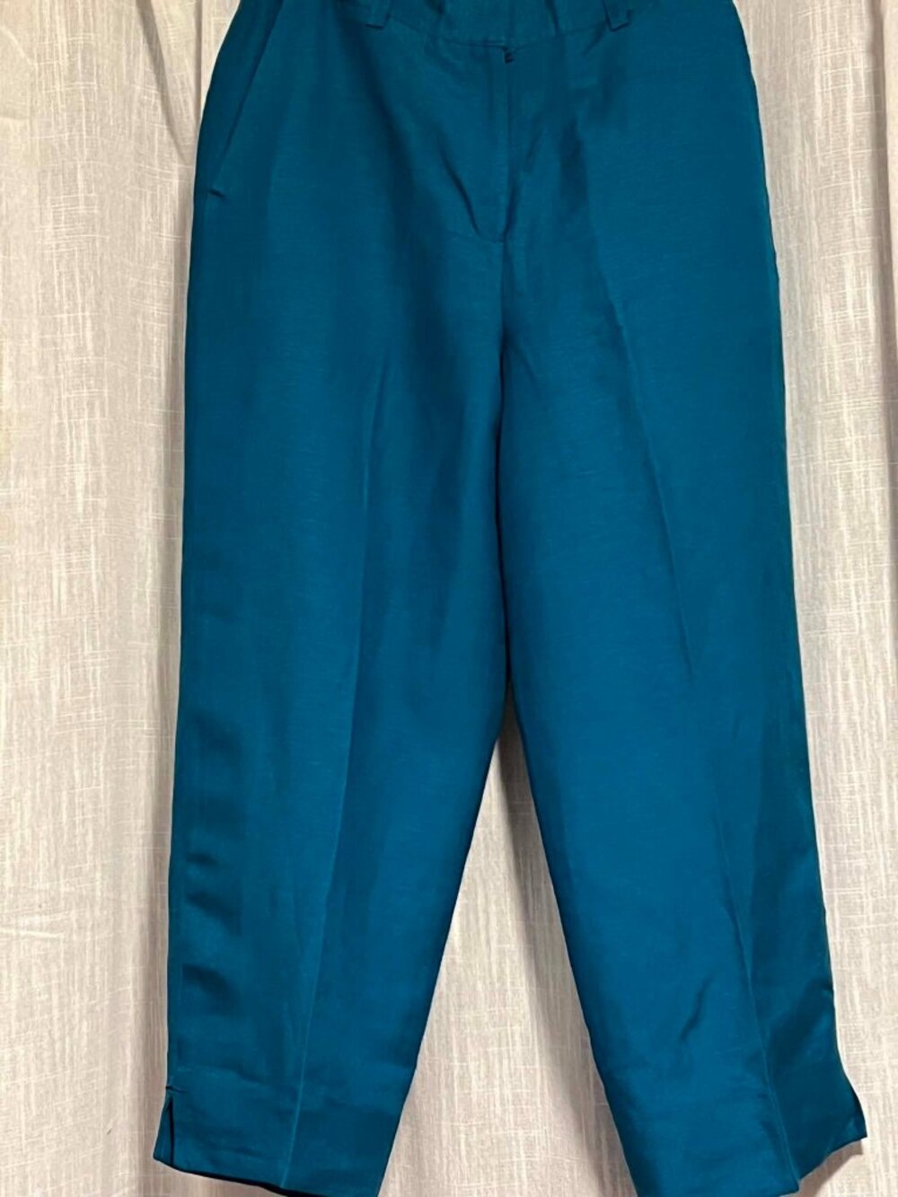Larry Levine Cropped Dress Pants Teal Size 10